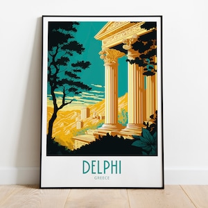 Delphi Reise Print Wandkunst Delphi Griechenland Wandbehang Dekoration Delphin Griechenland Geschenk Kunstliebhaber Kunst Delphi Griechenland Dekor Wandkunst Geschenk