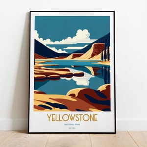 Yellowstone National Park Travel Print | National Park Travel Art | Yellowstone Travel Print | USA National Park | Yellowstone Travel Poster