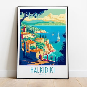 Halkidiki Travel Print Wall Art Halkidiki Greece Wall Hanging Home Decoration Halkidiki Greece Gift Art Lovers Art Halkidiki Greece Decor