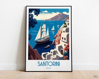 Santorini Print | Santorini Poster | Greece Poster | Santorini | Greece Print | Santorini Wall Art | Santorini Art | Greece Wall Art |