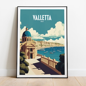 Valletta Malta Travel Print | Valletta Seaside Travel Art | Malta Travel Print | Valletta Landmark Print | Valletta Malta Travel Poster