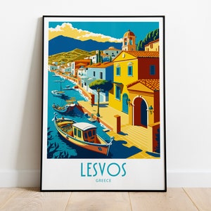 Lesvos Reise Print Wand Kunst Lesbos Griechenland Wandbehang Dekoration Lesbos Griechenland Geschenk für Kunstliebhaber Lesbos Griechenland Dekor Lesvos Geschenk