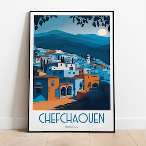 Chefchaouen Morocco Travel Print Wall Art Chefchaouen Travel Poster Gift For Chefchaouen Blue City Wall Art Morocco Wall Art Morocco City