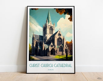 Christ Church Cathedral Travel Print Wall Art Dublin Travel Poster Gift For Christ Church Cathedral  Scenery Wall Art Dublin City Wall Art