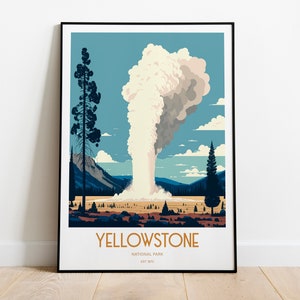 Yellowstone National Park Travel Print | National Park Travel Art |Yellowstone Travel Print | USA National Park | Yellowstone Travel Poster