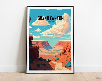 Grand Canyon National Park Travel Print | National Park Travel Art | Grand Canyon Travel Print | USA National Park | Canyon Travel Poster