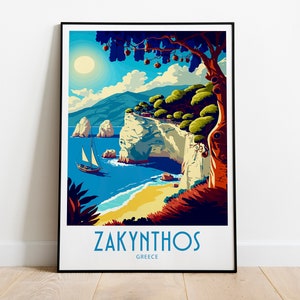 Zakynthos Town Travel Print Wall Art Zakynthos Greece Wall Hanging Home Decoration Zakynthos Greece Gift For Art Lovers Zakynthos Poster Art