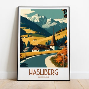 Hasliberg Switzerland Travel Print Wall Art Hasliberg Travel Poster Gift For Hasliberg Scenery Wall Art Switzerland Wall Art Gift Hasliberg