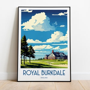 Royal Burkdale | Golfbaanprint | Golfposter | Golfkunst | Golfbaan | Golfcadeaus voor mannen | Kaart van de golfbaan | Golfbaanafdrukken | Golf