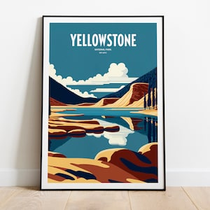 Yellowstone National Park Travel Print | National Park Travel Art | Yellowstone Travel Print | USA National Park | Yellowstone Travel Poster