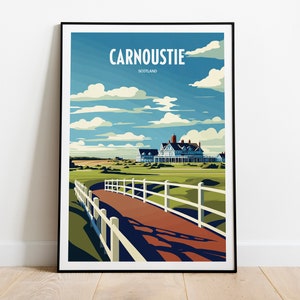 Carnoustie Golf Travel Print | Golf Course Travel Art | Scotland Travel Print | Carnoustie Landmark Print | Golf Course Travel Poster