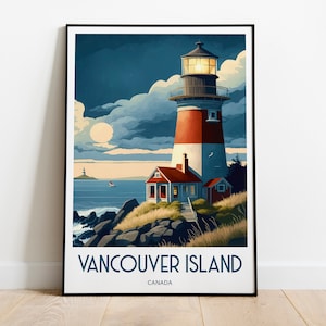 Vancouver Island Travel Print Wall Art Vancouver Lighthouse Travel Poster Gift For Vancouver Scenery Wall Art Vancouver Island Wall Art Gift