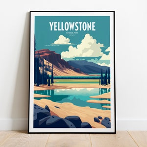 Yellowstone National Park Travel Print | National Park Travel Art | Yellowstone Travel Print | USA National Park | Yellowstone Travel Poster