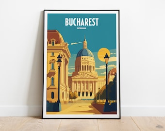 Bucharest Travel Print Wall Art Bucharest Romania Wall Hanging Home Decoration Bucharest Gift Art Lovers Print Bucharest Romania Wall Art