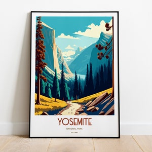 Yosemite National Park Travel Print | National Park Travel Art | Yosemite Travel Print | USA National Park | Yosemite Travel Poster