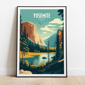 Yosemite Nationalpark Reise-Druck | Nationalpark Reise Kunst | Yosemite Reisedruck | USA Nationalpark | Yosemite Reiseposter