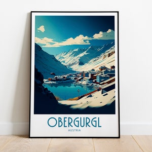 Impressão de viagem Obergurgl Arte de parede Obergurgl Áustria Decoração de parede para casa Obergurgl Áustria Presente Amantes da arte Impressão de parede Obergurgl