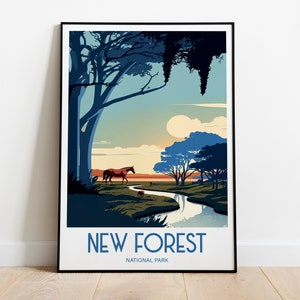 New Forest National Park Reiseplakat für New Forest Geburtstagsgeschenk für Reisedruckliebhaber New Forest UK Reiseplakat für New Forest Geschenk