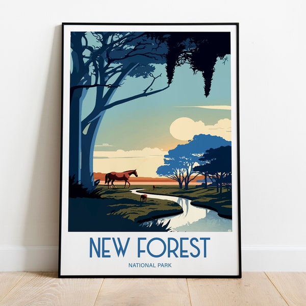 New Forest National Park Travel Poster For New Forest Birthday Gift For Travel Print Lovers New Forest UK Travel Poster For New Forest Gift