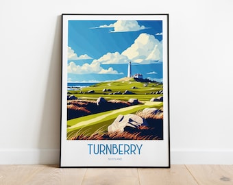 Maulbeere | Golf Poster | Golfkunst | Golf Platz | Ayrshire | Golf Dekor | Golf Wandkunst | Schottisches Golf | Schottische Kunst | Turnberry Leuchtturm