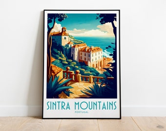 Impresión de viaje de Sintra, arte de pared, colgante de pared de Sintra, Portugal, decoración del hogar, regalo de Sintra, Portugal, amantes del arte, arte de Sintra, Portugal, decoración de pared