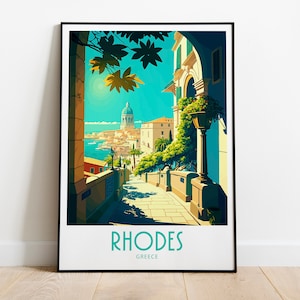 Rhodes Travel Print Wall Art Rhodes Greece Wall Hanging Home Decoration Rhodes Greece Gift For Art Lovers Rhodes Greece Decor Rhodes Art
