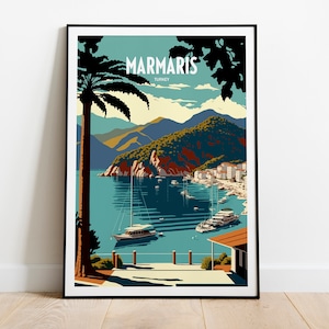 Marmaris Travel Print Wall Art Marmaris City Travel Poster Gift For Marmaris Turkey Wall Art Turkey City Wall Art Turkey Marmaris Art Print