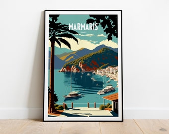 Marmaris Travel Print Wall Art Marmaris City Travel Poster Gift For Marmaris Turkey Wall Art Turkey City Wall Art Turkey Marmaris Art Print