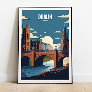 Dublin Ireland Travel Print Dublin Ireland Travel Art Dublin Bridge Travel Print Ireland Dublin Travel Poster Dublin Travel Poster Art Gift
