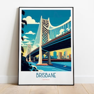 Brisbane Australia Travel Print | Story Bridge Travel Art | Brisbane Art Travel Print | Brisbane City | Brisbane Bridge Travel Poster