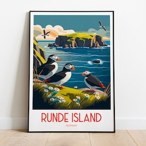 Runde Island Travel Print Wall Art Runde Island Norway Wall Hanging Home Decoration Runde Island Norway Gift Art Lovers Print Runde Island