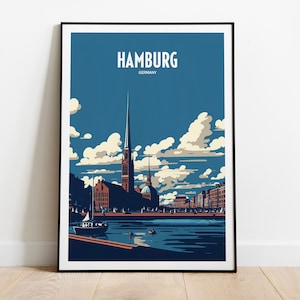 Hamburg Germany Travel Print | Hamburg German Travel Poster | German Travel Print | St. Michaels Church Print | Hamburg Travel Poster