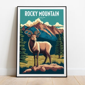 Rocky Mountain National Park Travel Print | National Park Travel Art | Rocky Mountain Travel Print | USA National Park | Rocky Travel Poster