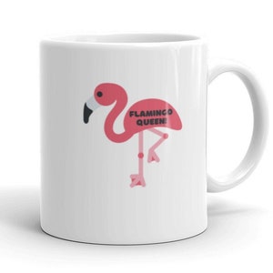 Flamingo Queen White glossy mug - Bluey I am the flamingo queen! - Bluey inspired