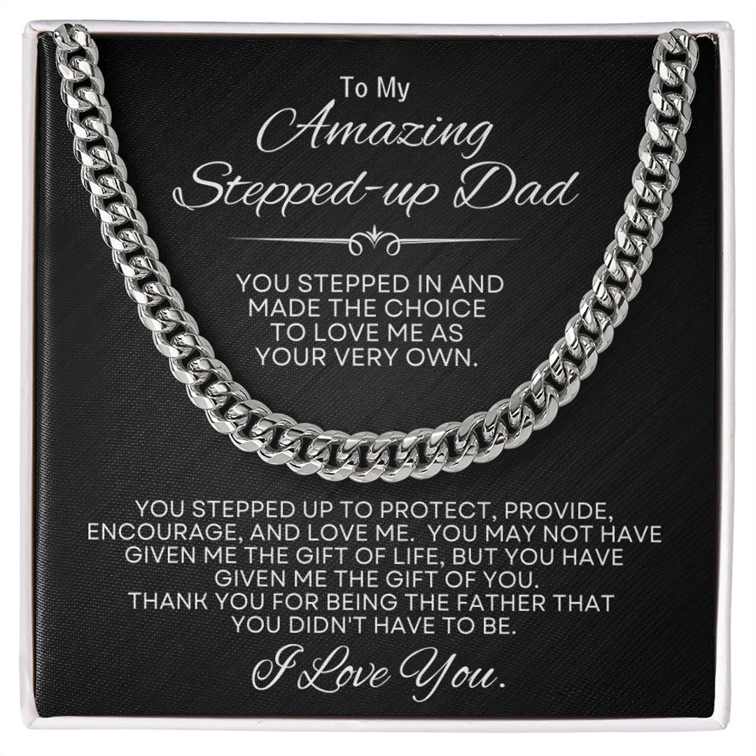 Stepped up Dad Adjustable Chain Necklace, Stepped up Dad, Stepfather