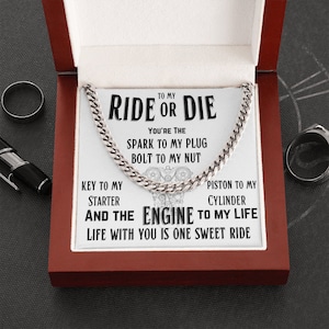 To My Ride or Die Necklace - Mechanic - Biker - Husband Gift - Boyfriend Gift  - Harley Davidson- Riding Partner - present for Mechanic