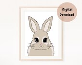 Cute Bunny, Funny Rabbit Wall Art, Cheeky Bunny Art, Cute Rabbit Wall Decor, Nursery wall art, Nursery Decor, Playroom Decor, Nursery Prints