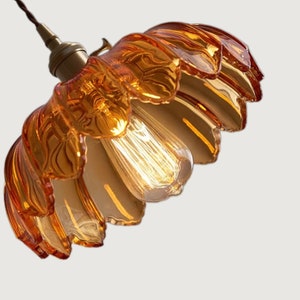 Orange pendant Light-Living room pendant light-Glass pendant light-Bedroom pendant light-Kitchen Island pendant light-Indoor lighting zdjęcie 4