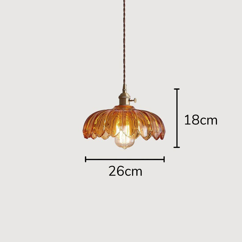 Orange pendant Light-Living room pendant light-Glass pendant light-Bedroom pendant light-Kitchen Island pendant light-Indoor lighting zdjęcie 7