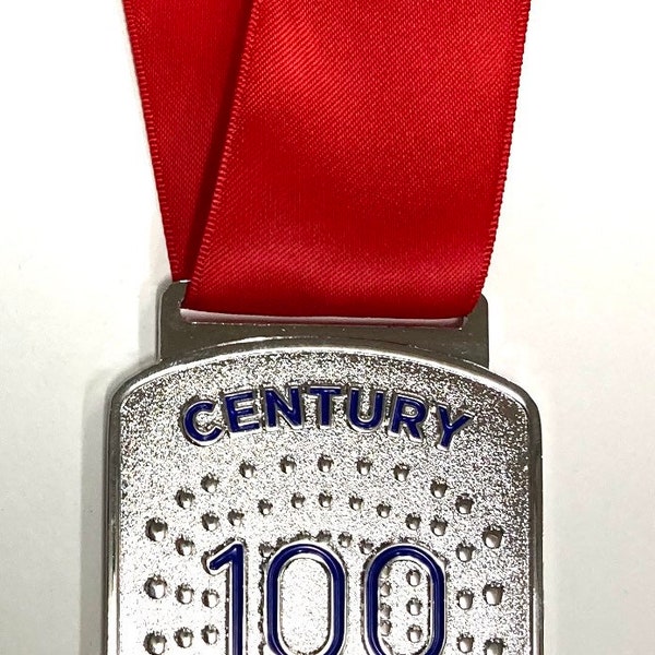 Milestone medal 100 with 32 inch satin ribbon