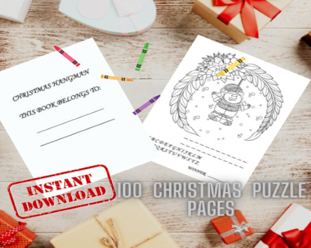 100 Christmas Hangman Puzzle Pages - Etsy