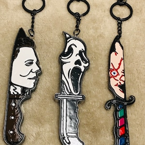 Horror Movie Icon Keychains Scream Ghostface Inspired, Michael Myers, Childs Play, Chucky, Killer, Scary, Slasher,  Villain, Halloween, Gift