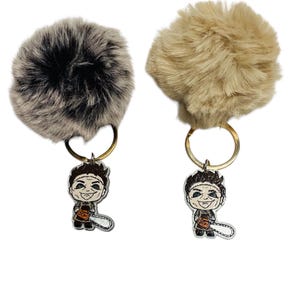 Horror Movie Icon Keychain The Texas Chainsaw Massacre Mini Leatherface inspired, Killer, Slasher, Villain, Halloween, Holiday Halloween