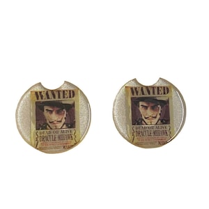 One Piece Live Action Dracule Mihawk Inspired Car Coasters Set Of 2 Durable Resin  Iconic Character Car Accessory Gift White