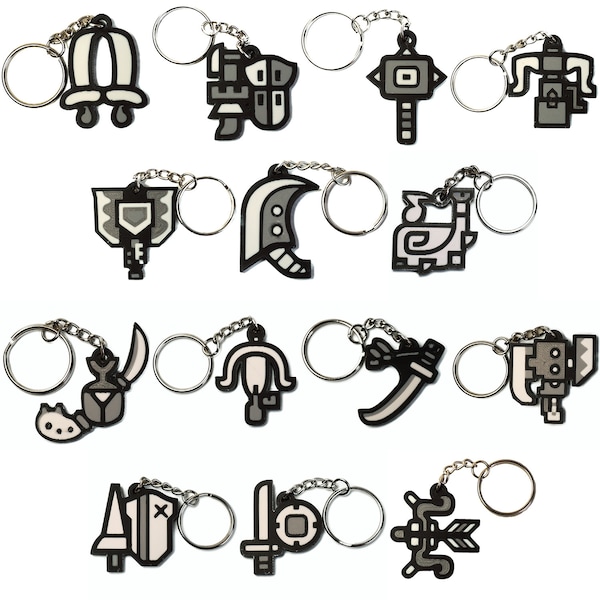 GuildMark Keychain - Monster Hunter Keychain by 4th Wall Design (1.5 inch Weapon Icon Keychains)