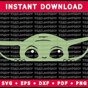 Baby Yoda Peeking Grogu SVG Outline Cricut Cut Files | Digital Vector | Star Wars Clipart Silhouette png pdf eps dxf the child