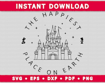 Happiest Place Castle SVG: Family Trip Vector Cut Files (Digital Download)