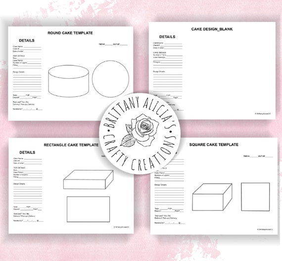 CAKE BUNDLE: round Rectangle Square & Blank Template Order - Etsy