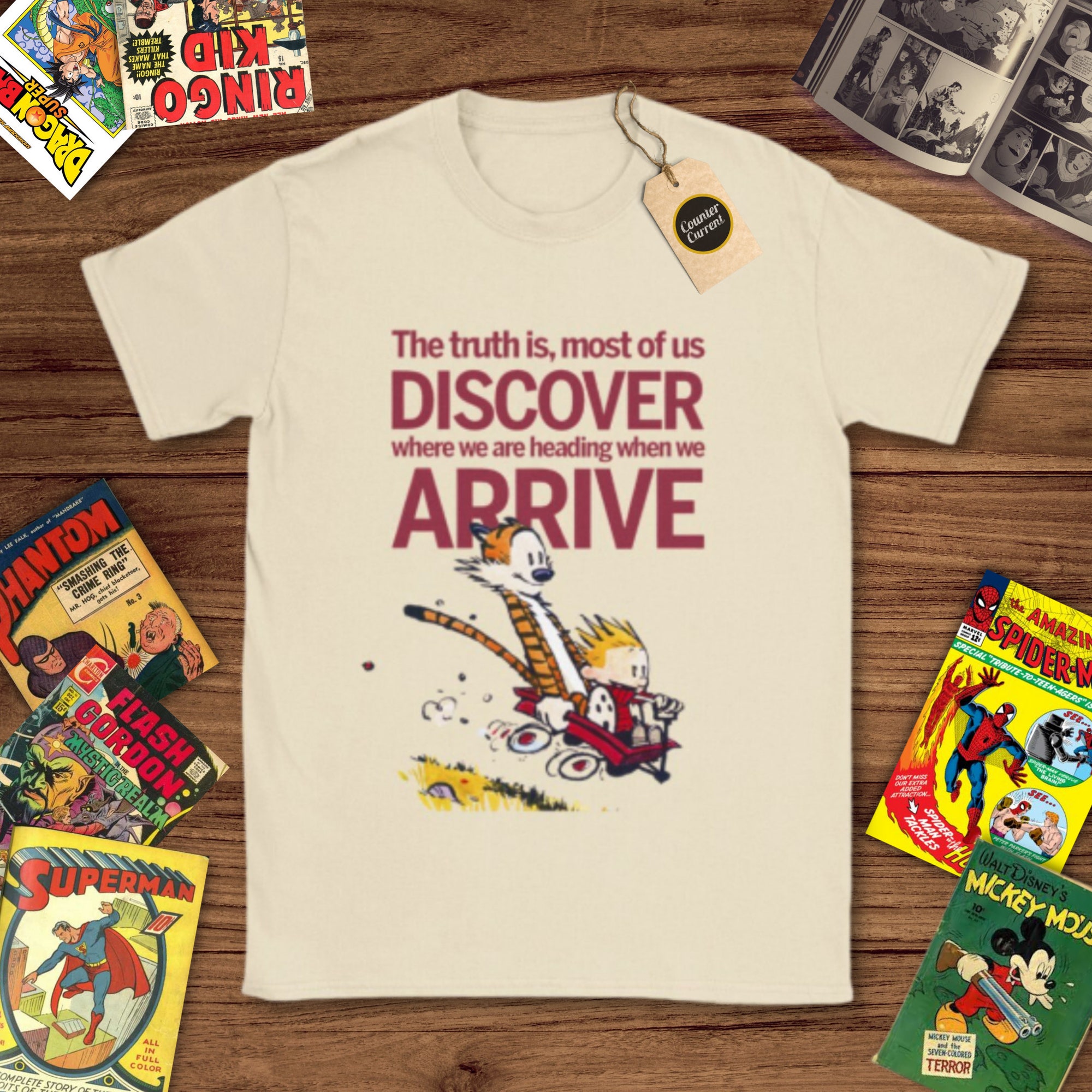 Discover Calvin And Hobbes Vintage 90s T-shirtComic Strip