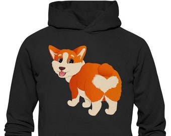 corgi in hoodie
